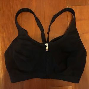 VSX Victoria's Secret black zip-front Sports Bra